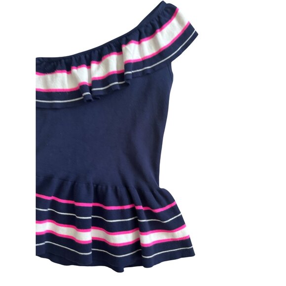LILLY PULITZER Striped Ruffle Asymmetrical Top Size Small - Picture 3 of 7